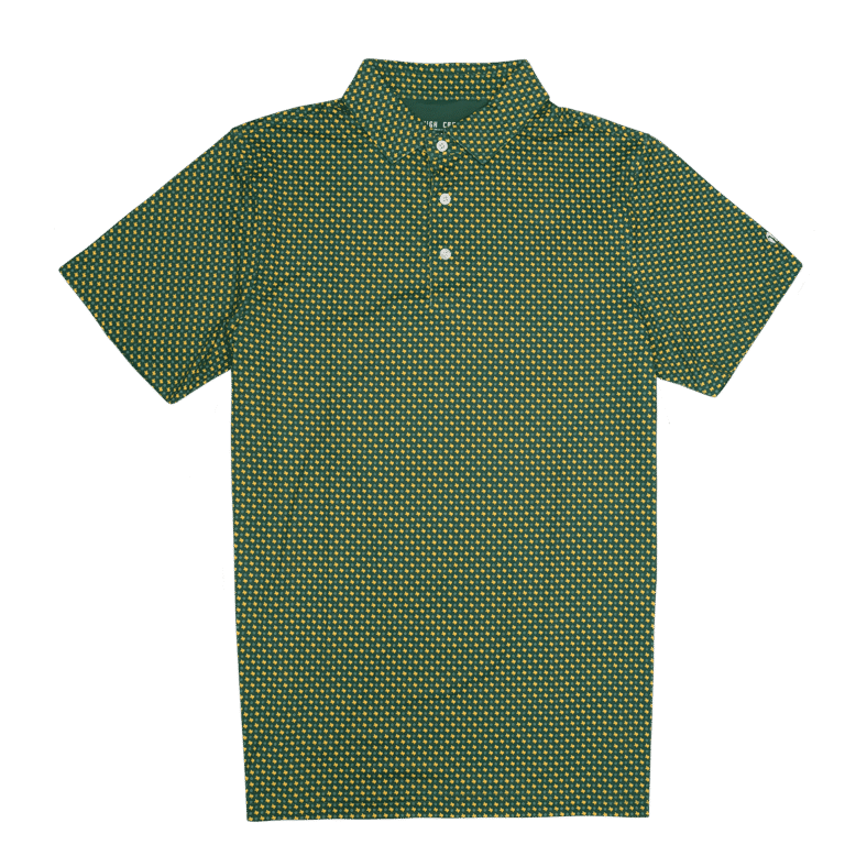 High Creek Lonestar Polo in Green and Gold