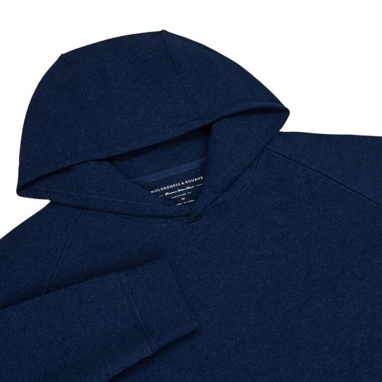 Holderness & Bourne The Lawson Hoodie in Heathered Atlantic
