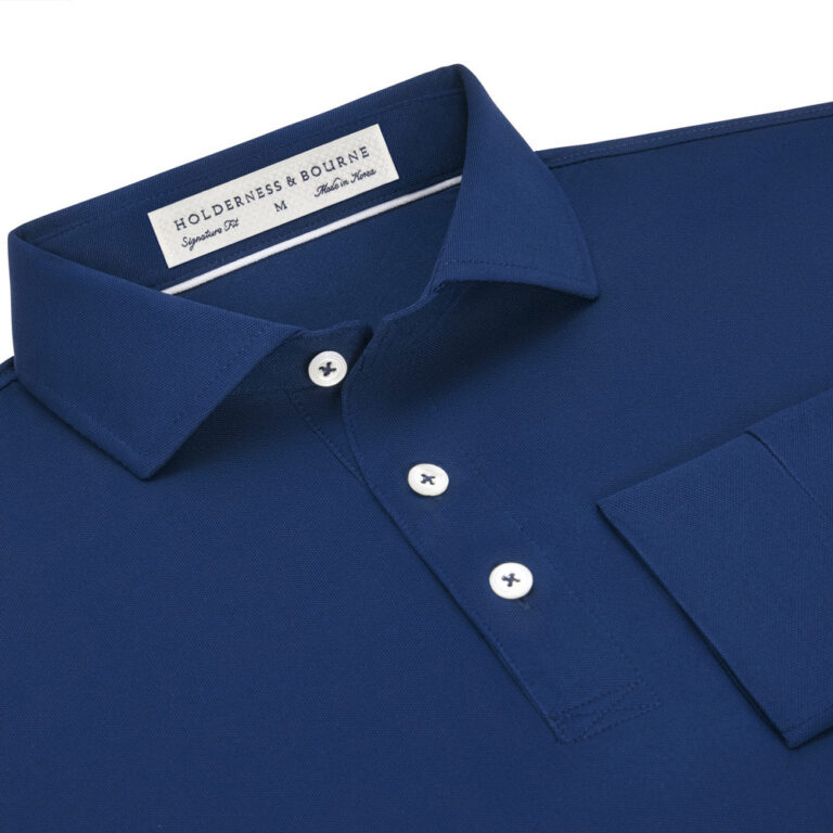 Holderness & Bourne The Abbott Long Sleeve Polo in Navy