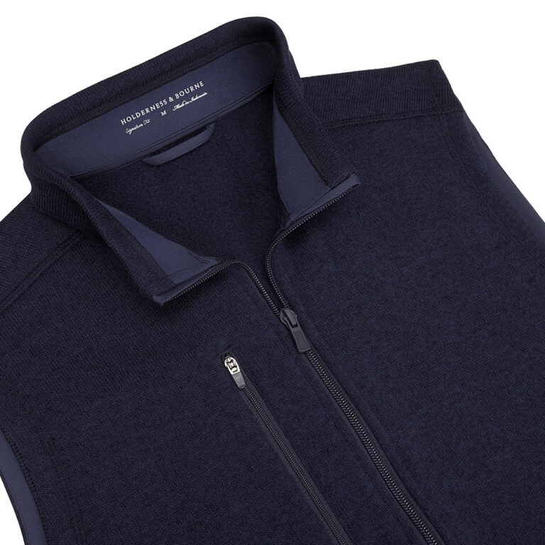 Holderness & Bourne The Ashby Vest in Heathered Dark Navy