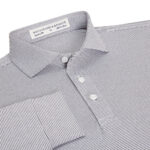 Holderness & Bourne The Burke Long Sleeve Polo in Gray & White