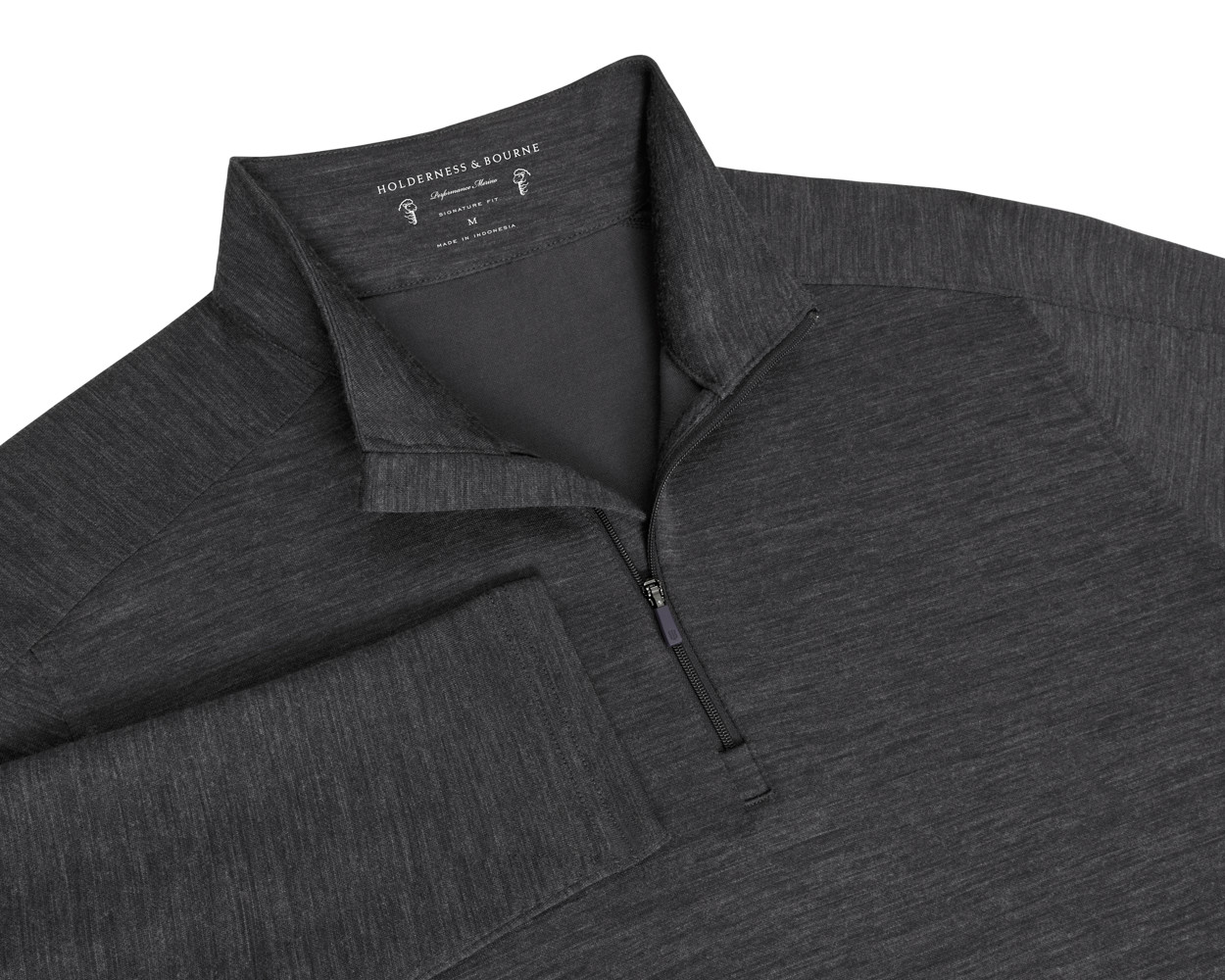 Holderness & Bourne The Coyne Quarter-Zip in Heathered Dark Charcoal
