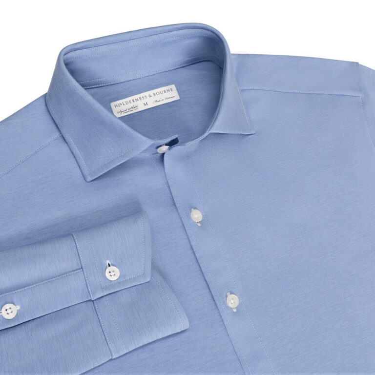 Holderness & Bourne The Cullinane Polo in Heathered Maidstone Blue