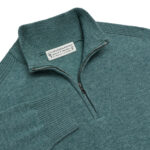 Holderness & Bourne The Cunningham Quarter-Zip Sweater in Heathered California Spruce