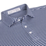 Holderness & Bourne The Fleming Polo in Navy/Heathered Pacific Blue/White