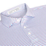 Holderness & Bourne The Fleming Polo in Vista Blue/Heathered Faded Mauve/White