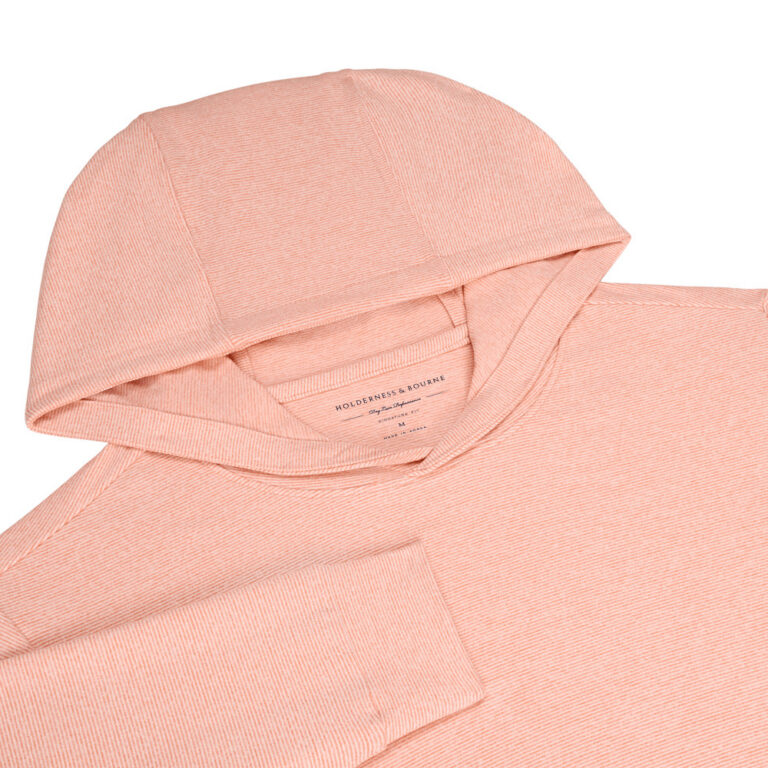 Holderness & Bourne The Hamilton Hoodie in Heathered Nectarine & White