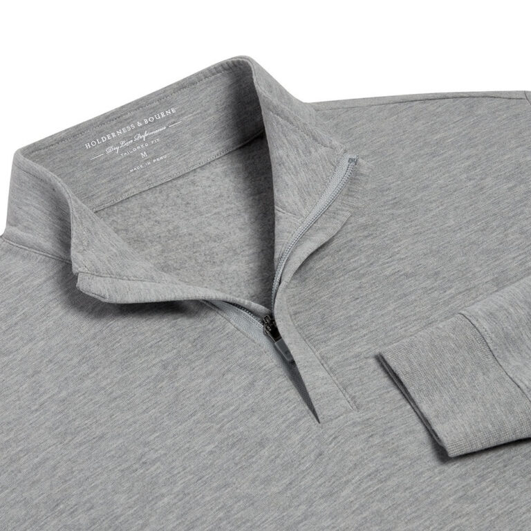 Holderness & Bourne The Harper Quarter-Zip in Heathered Gray