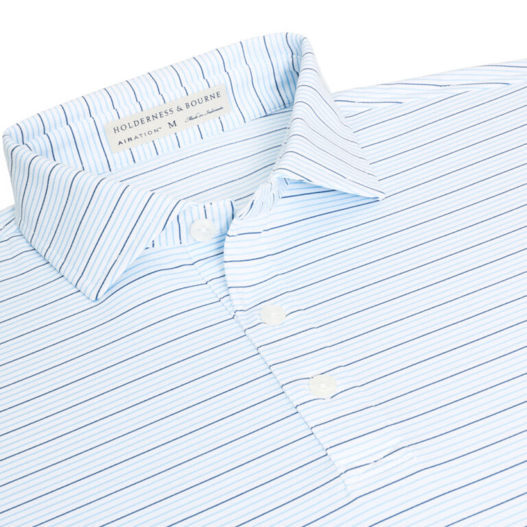 Holderness & Bourne The Stanley Shirt in White/Vista Blue/Pacific Blue