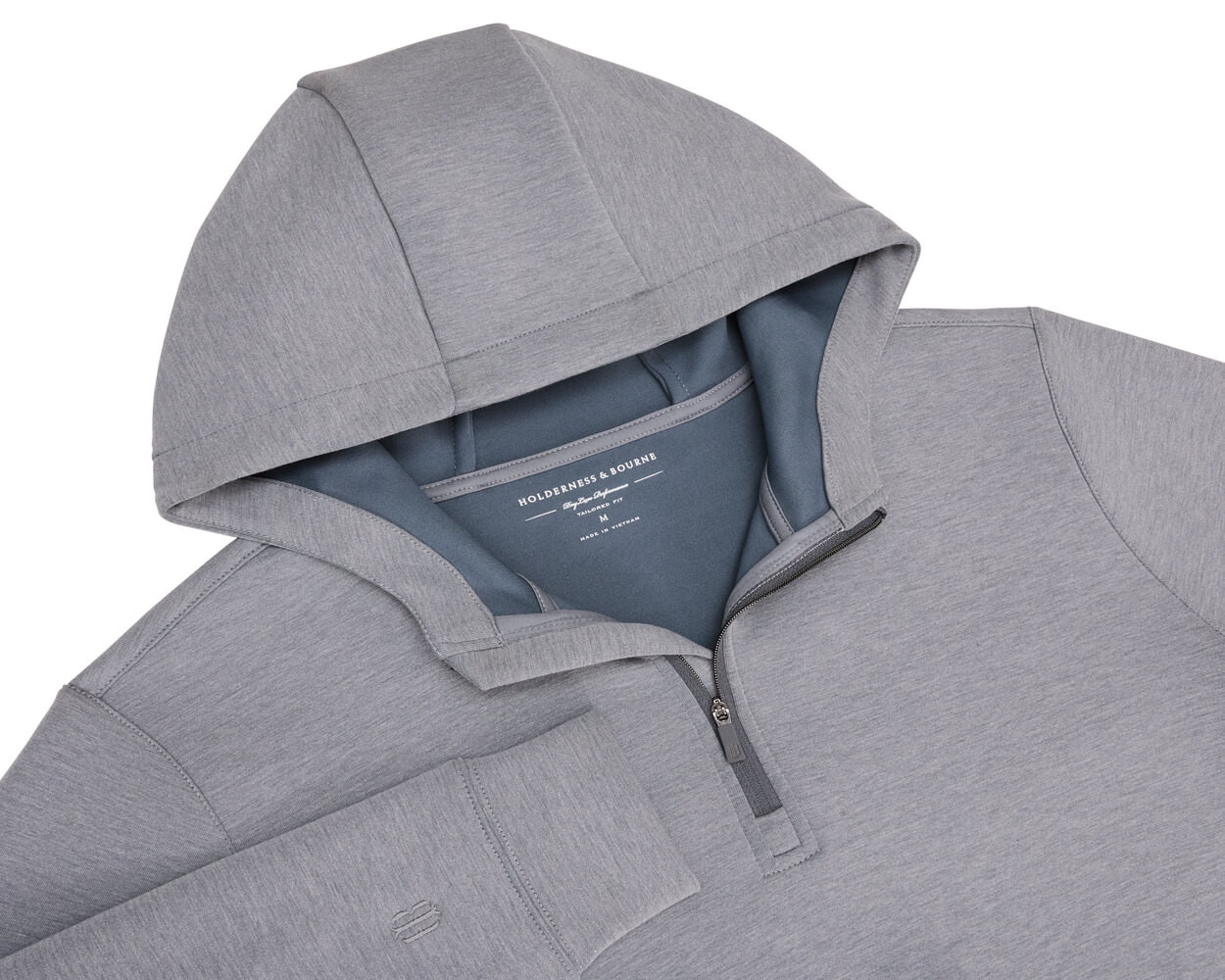 Holderness & Bourne The Tilley Quarter-Zip Hoodie in Heathered Charcoal