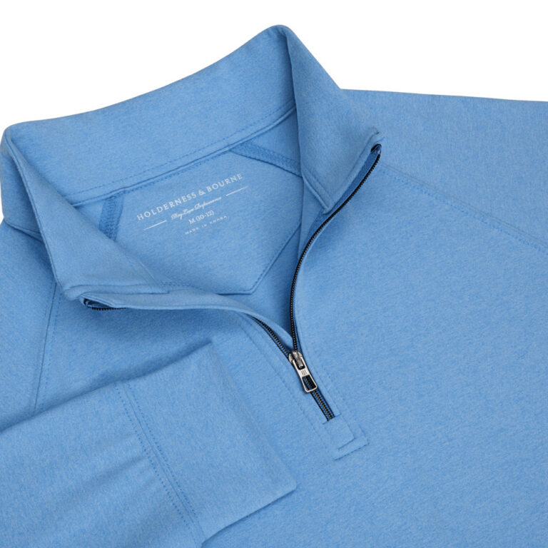 Holderness & Bourne The Westland Boys Quarter-Zip in Heathered Vista Blue