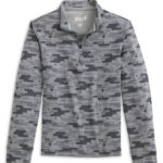 Johnnie-O Alpine Youth Camo Quarter-Zip in Seal