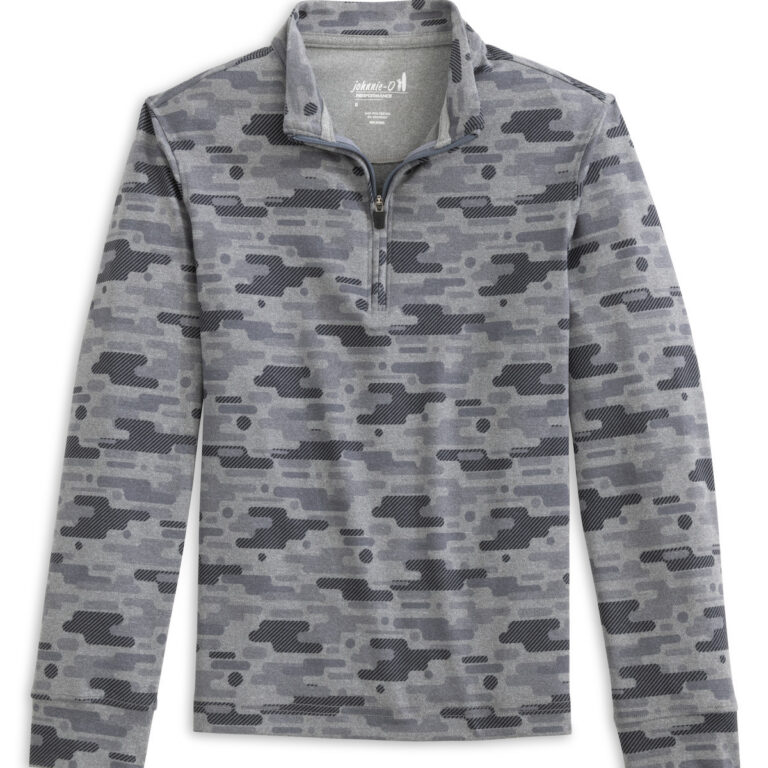 Johnnie-O Alpine Youth Camo Quarter-Zip in Seal