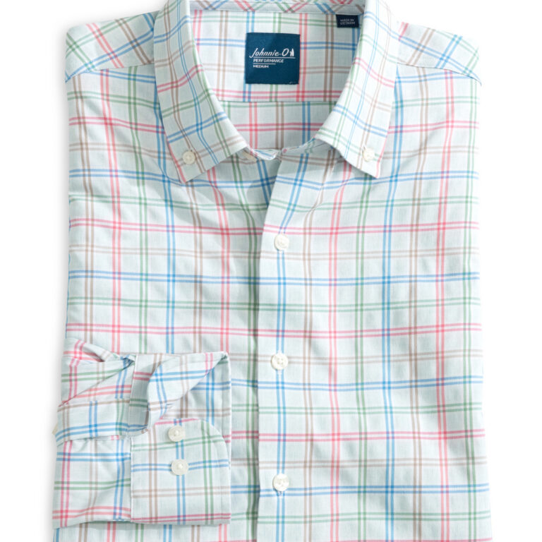 Johnnie-O Bingham Performance Button-Down in Gulf Blue