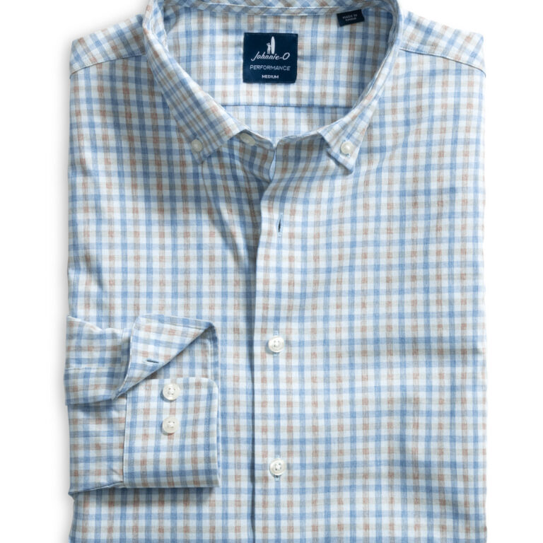 Johnnie-O Chatham Gingham Performance Button-Down in Gulf Blue