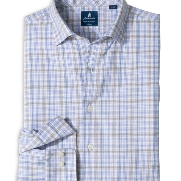 Johnnie-O Chelsea Pane Performance Button-Down in White