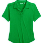 Johnnie-O Coastal Wash Women’s V-Neck Polo in Kelly Green