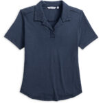 Johnnie-O Coastal Wash Women’s V-Neck Polo in Midnight Navy