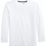 Johnnie-O Course Youth Long Sleeve Tee in White