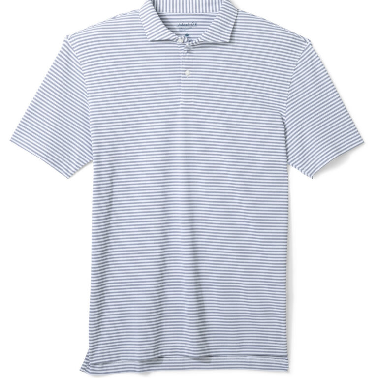 Johnnie-O Cruz Stripe Performance Polo in Navy