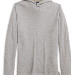 Johnnie-O Drayton Merino-Cashmere Hoodie in Heather Gray