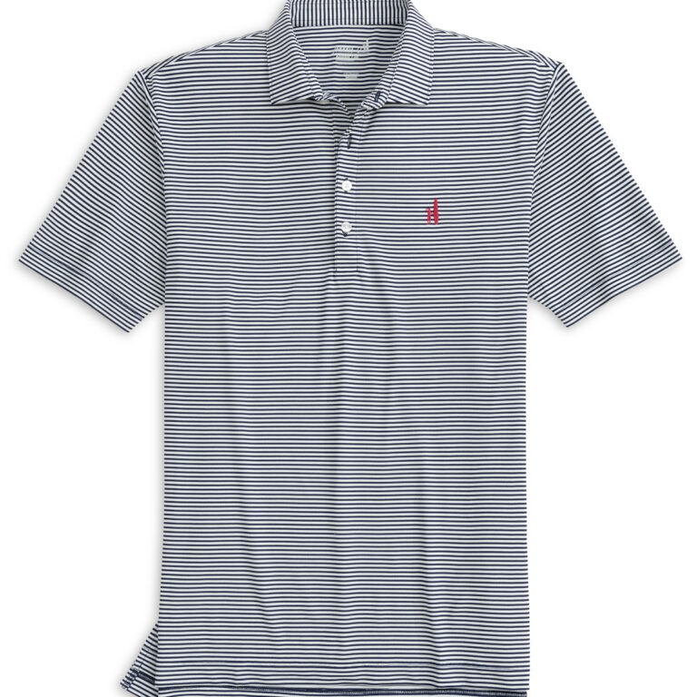 Johnnie-O Dru Striped Polo in Navy