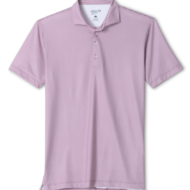 Johnnie-O Hex Performance Polo in Maroon 3