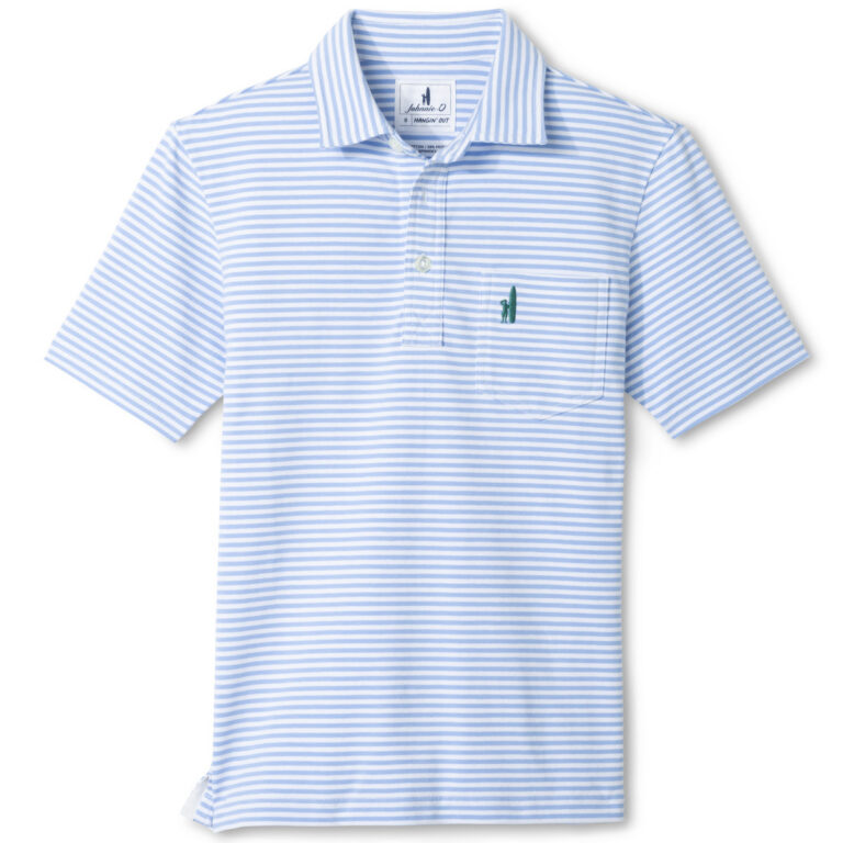 Johnnie-O Jacks Stripe Youth Polo in Vista