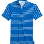 Johnnie-O Kerwin Striped Polo in Palisades Blue