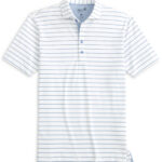 Johnnie-O Kerwin Striped Polo in White Tide