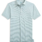 Johnnie-O Lyndonn Striped Polo in Midnight Green