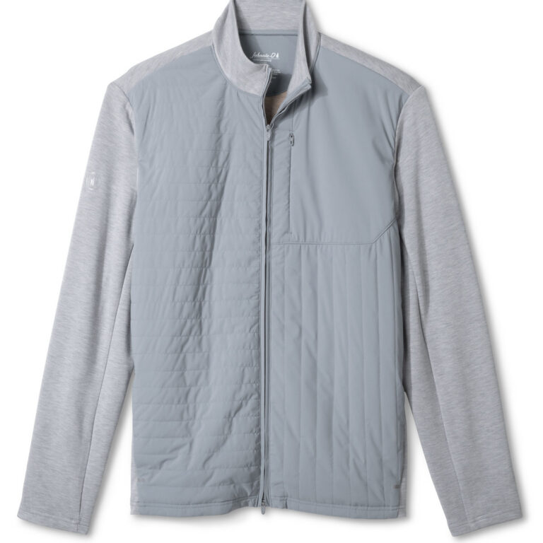 Johnnie-O Mixed Media Jacket in Light Gray