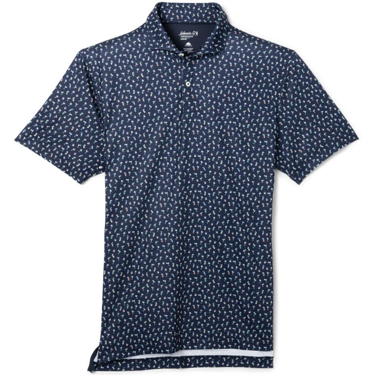Johnnie-O Pop Tails Performance Polo in Navy