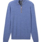 Johnnie-O Raynor Merino Quarter-Zip in Mid Blue