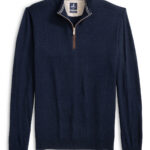 Johnnie-O Raynor Merino Quarter-Zip in Navy