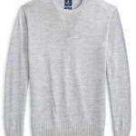 Johnnie-O Ronald Merino Crewneck Sweater in Light Gray