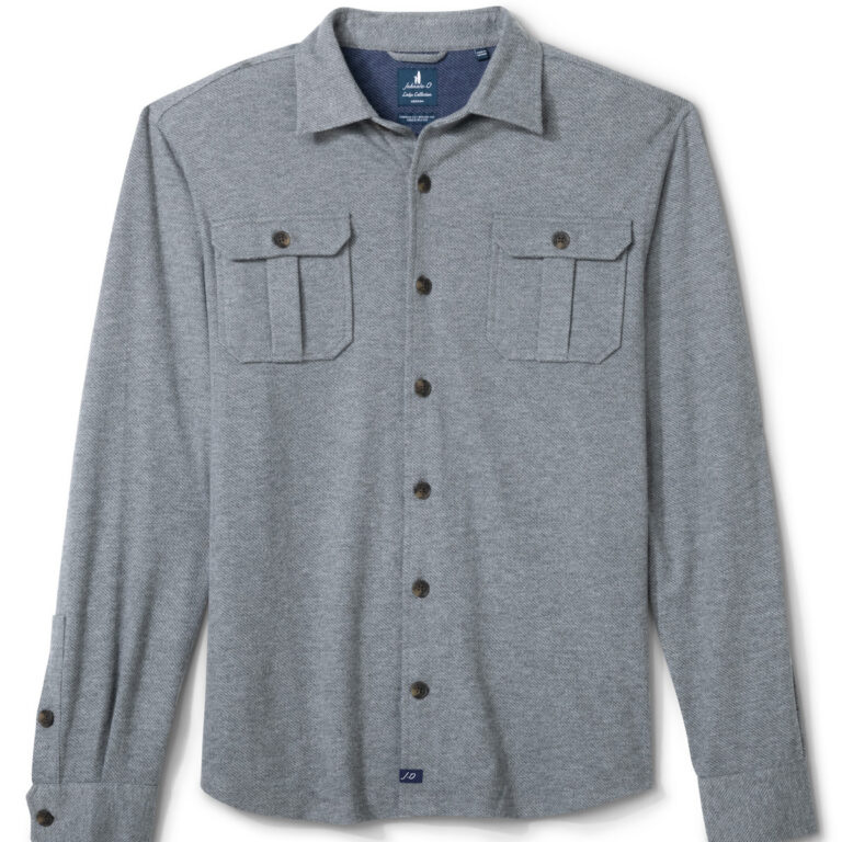 Johnnie-O Sequoia Twill Shirt in Light Gray