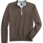 Johnnie-O Sully Junior Quarter-Zip in Brown 1