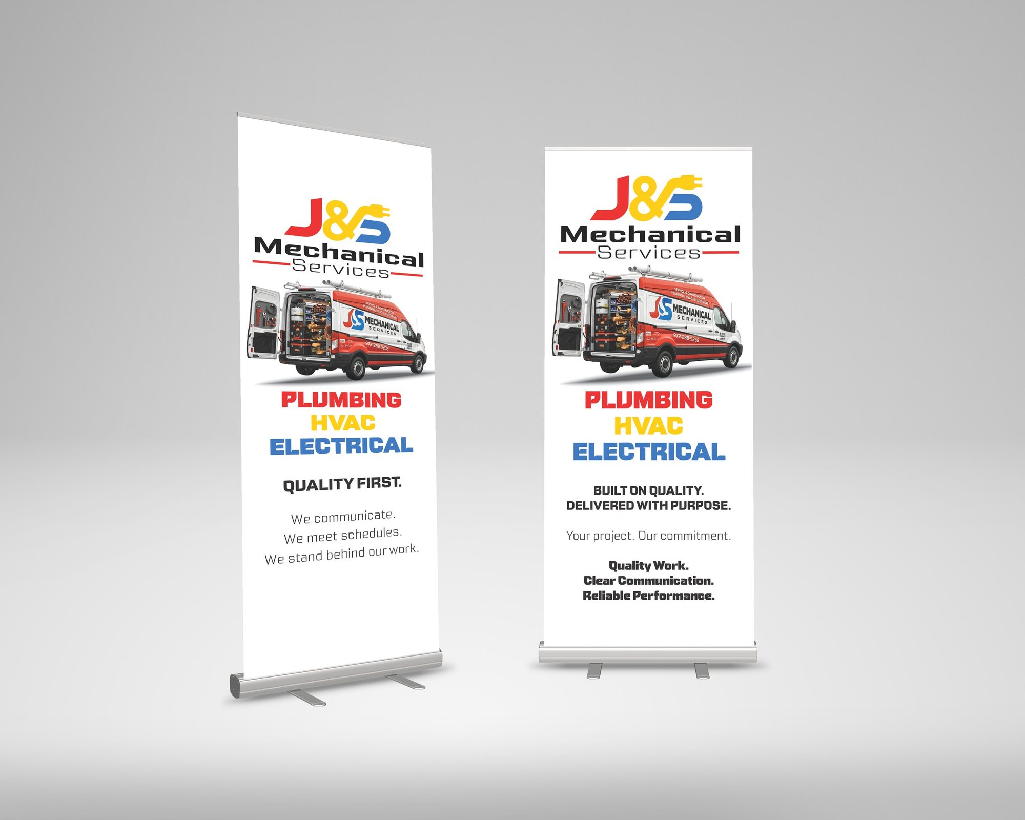 J&S Mechanical roll-up banners