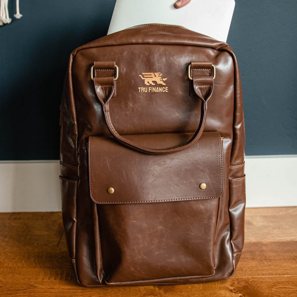 Leather Laptop Backpack – Brown