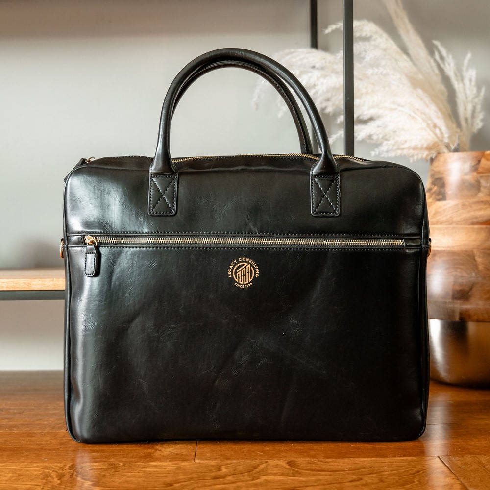 Leather Laptop Bag – Black