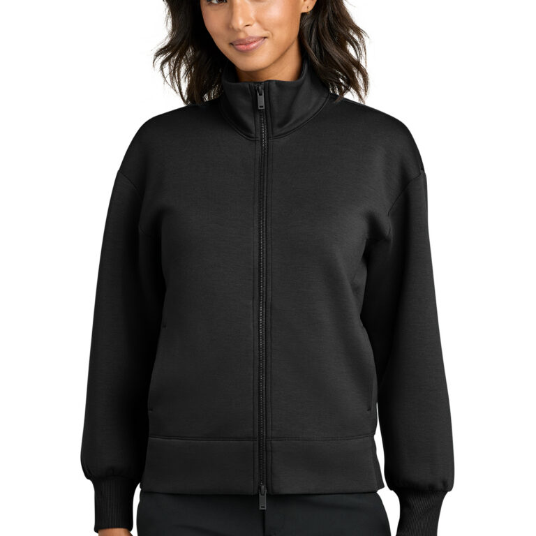 Mercer+Mettle Women’s Soft Spacer Full-Zip in Deep Black