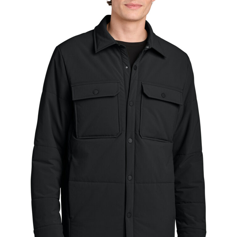 MiiR Sashiko Stretch Puffy Shacket in Pitch Black