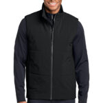 MiiR Sashiko Stretch Puffy Vest in Pitch Black