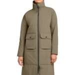 MiiR Women’s Sashiko Stretch Puffy Long Jacket in Truffle