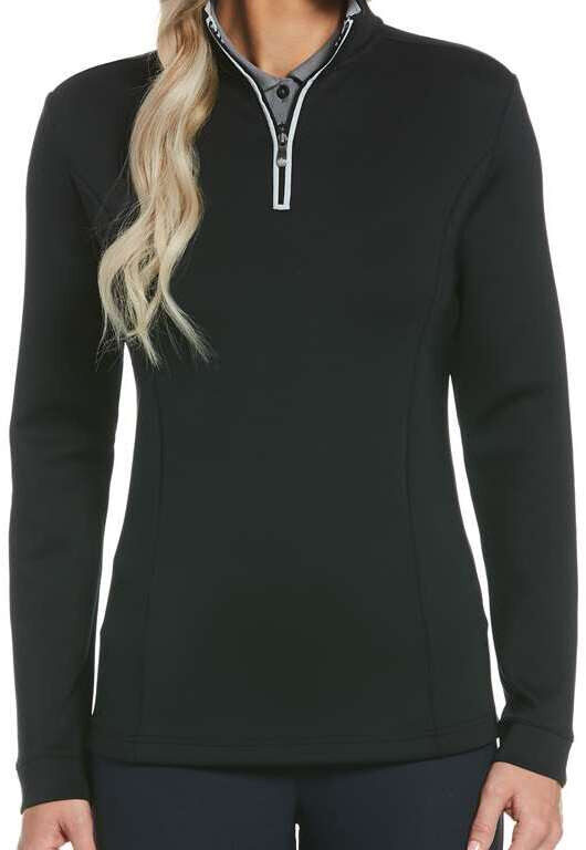 Original Penguin Ladies' Clubhouse Mock Pullover Shirt in Caviar