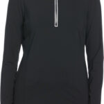 Original Penguin Ladies Lightweight Veronica 1/4 Zip Pullover in Caviar