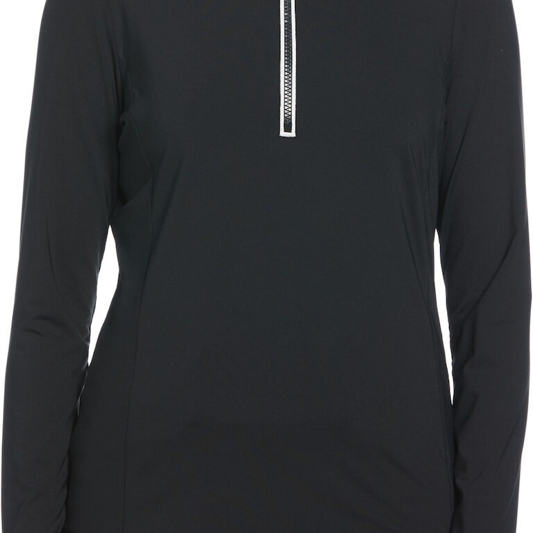 Original Penguin Ladies Lightweight Veronica 1/4 Zip Pullover in Caviar