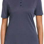 Original Penguin Ladies Oxford Polo in Black Iris Blue Heather