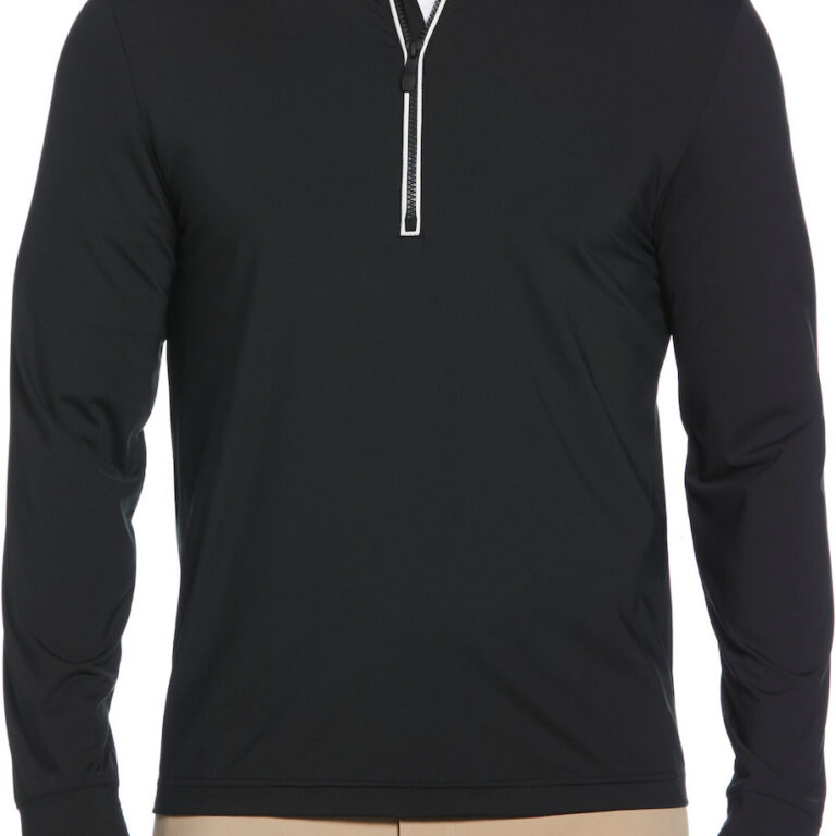 Original Penguin Lightweight Earl 1/4 Zip Pullover in Caviar